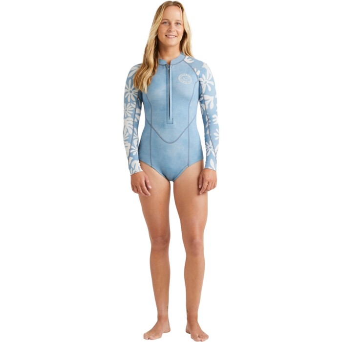 2024 Billabong Mujer Salty Dayz Natural 2mm Manga Larga Traje De Primavera ABJW400129 - Blue Shadow